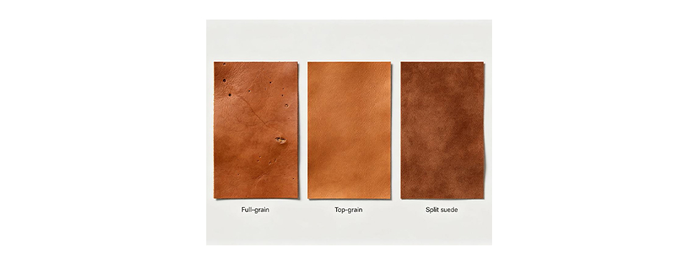 Comparison chart of different types of leather materials Comparison chart of different types of leather materials