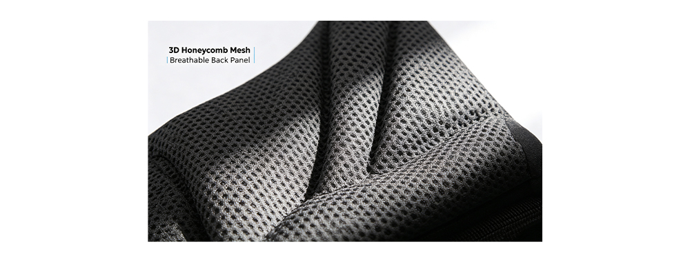 Close‑up of 3D honeycomb mesh breathable back panel fabric for gym duffel bags