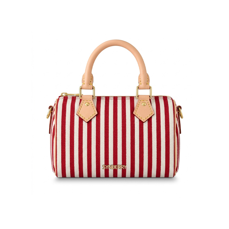 Boston Handbag with Red Stripe