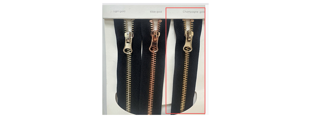 Selection of metal zippers